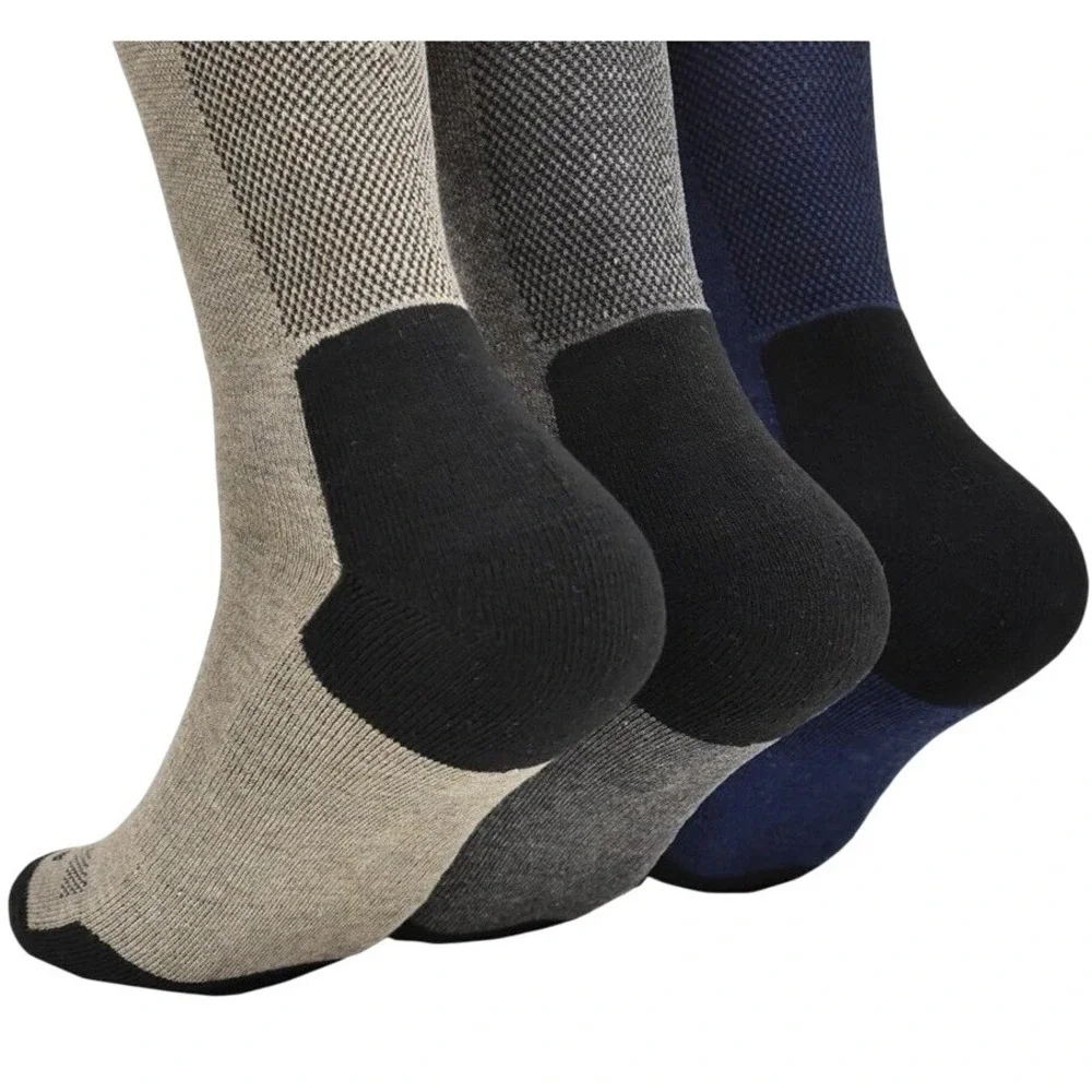 Clarks Men's Half Cushion Air‎ Channel Arch Support Socks 3 Pack, Crew Size L